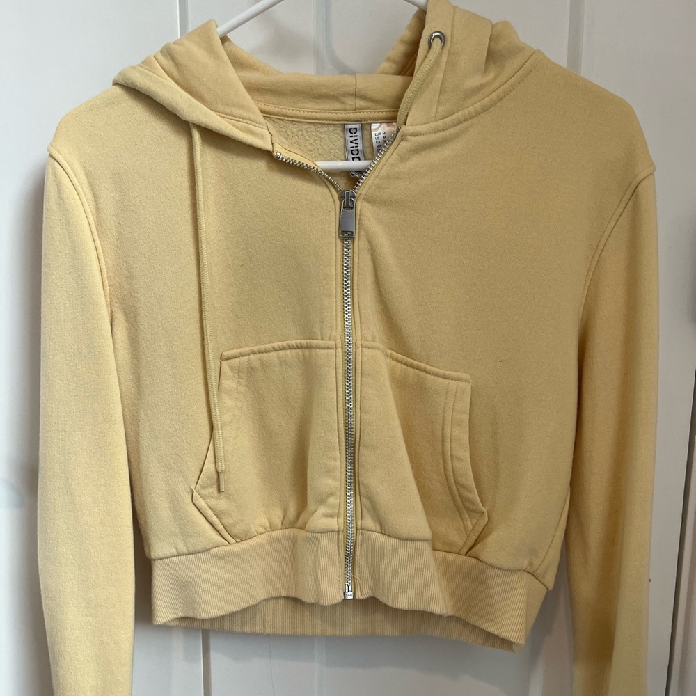 H&M zip up in pale yellow